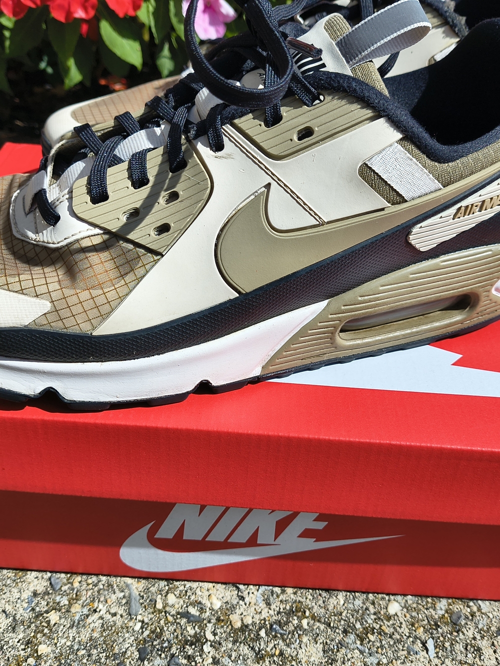 Nike Men’s Air Max Drift Sneaker in Tan, Black and White